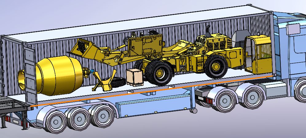 Container loading side 3D view