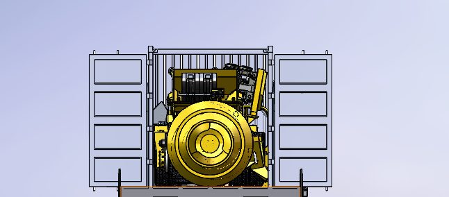 Container loading rear 3D view
